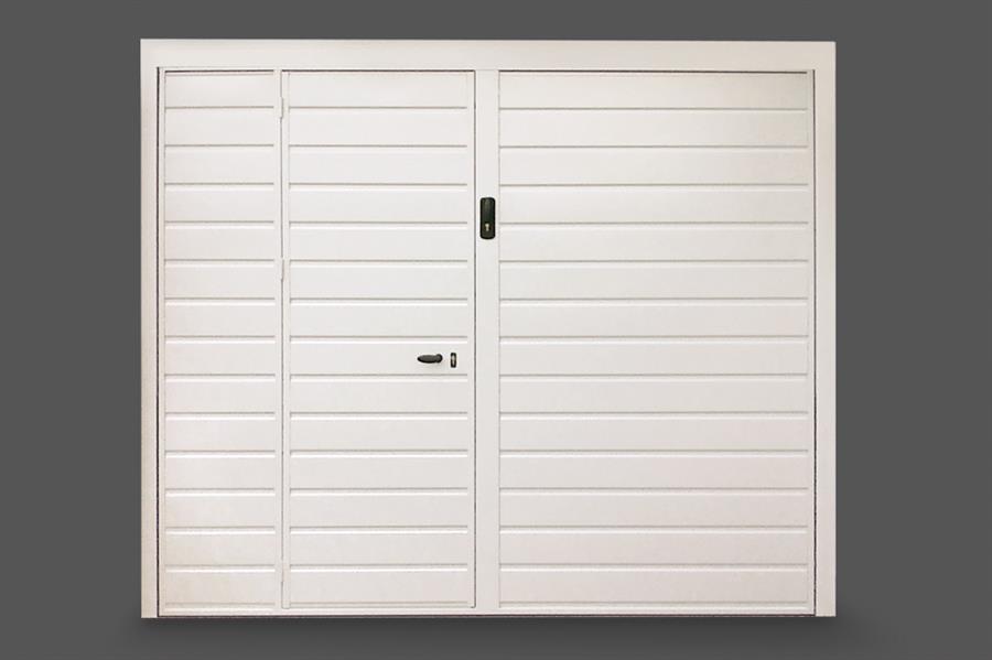 It’s possible to insert a pedestrian door in the overhead door, without altering the aesthetic appearance